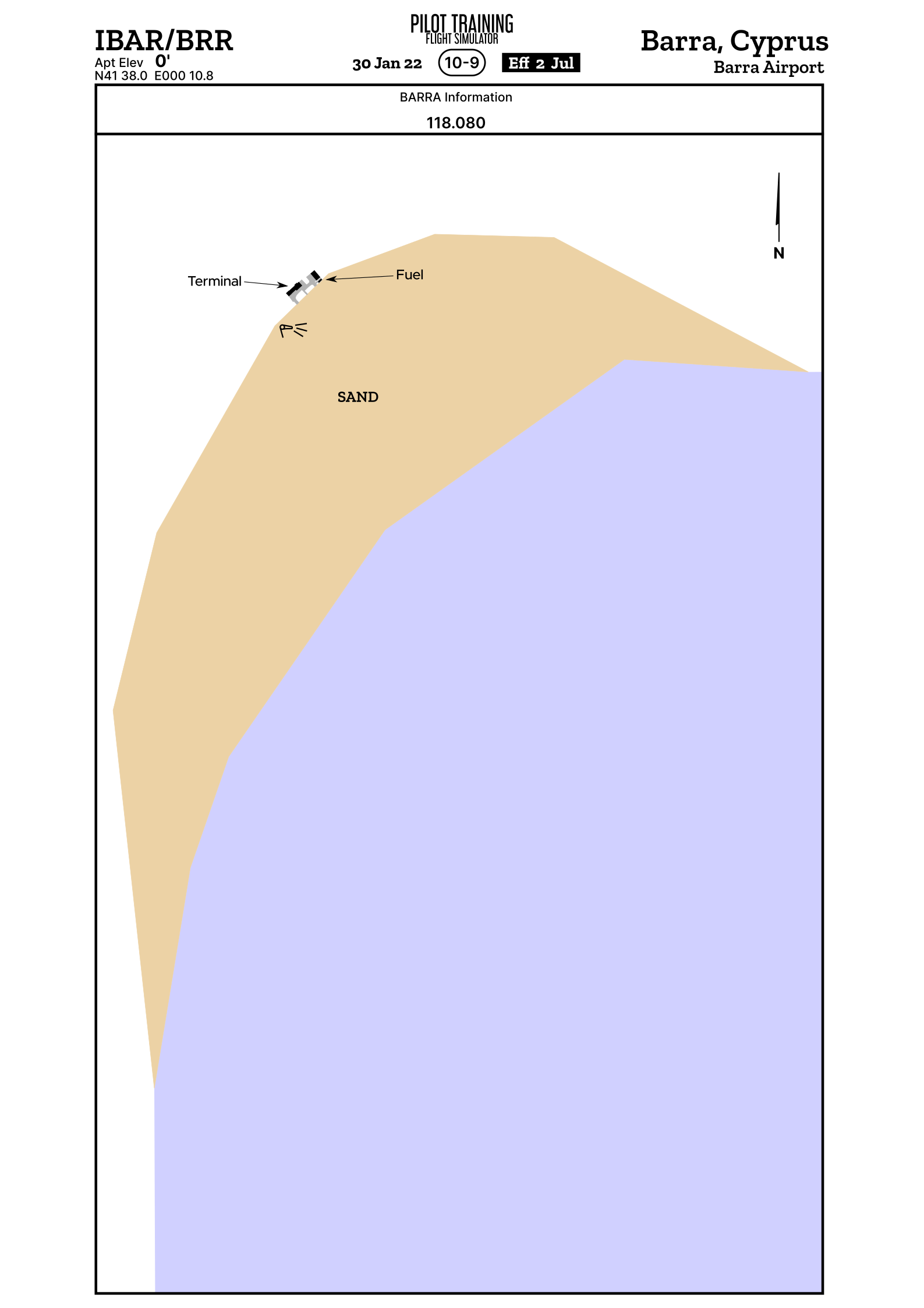 Airport ground chart for the airport IBAR
